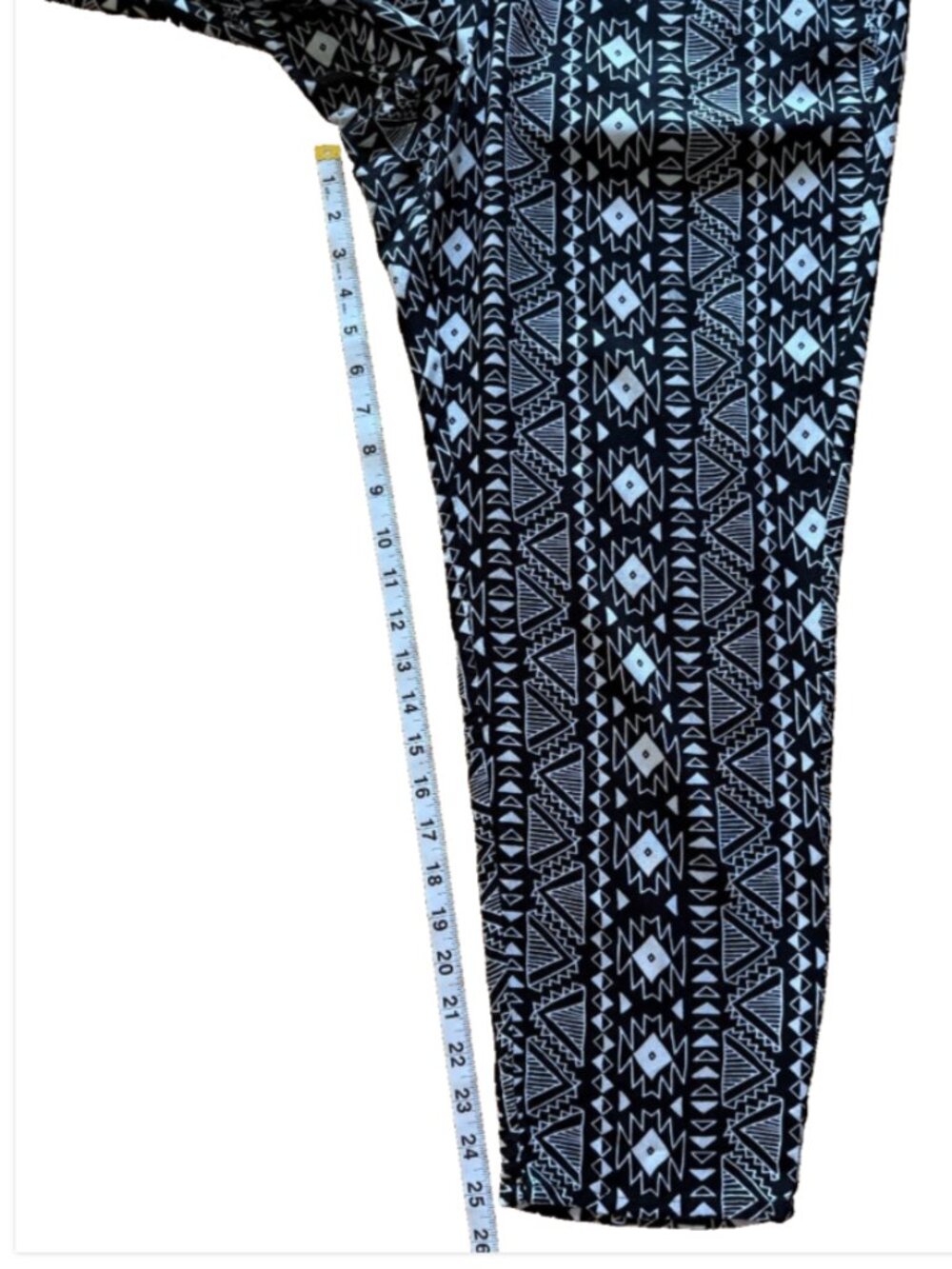 H&M DIVIDED Women's Palazzo Ankle Pants Geometric Black White Casual Pull On - Picture 6 of 8